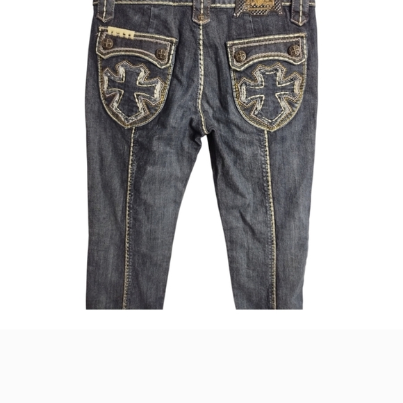 Rebel Spirit Midrise Bootcut Embroidered Rodeo Western Boho Jeans. 29 - Picture 4 of 4